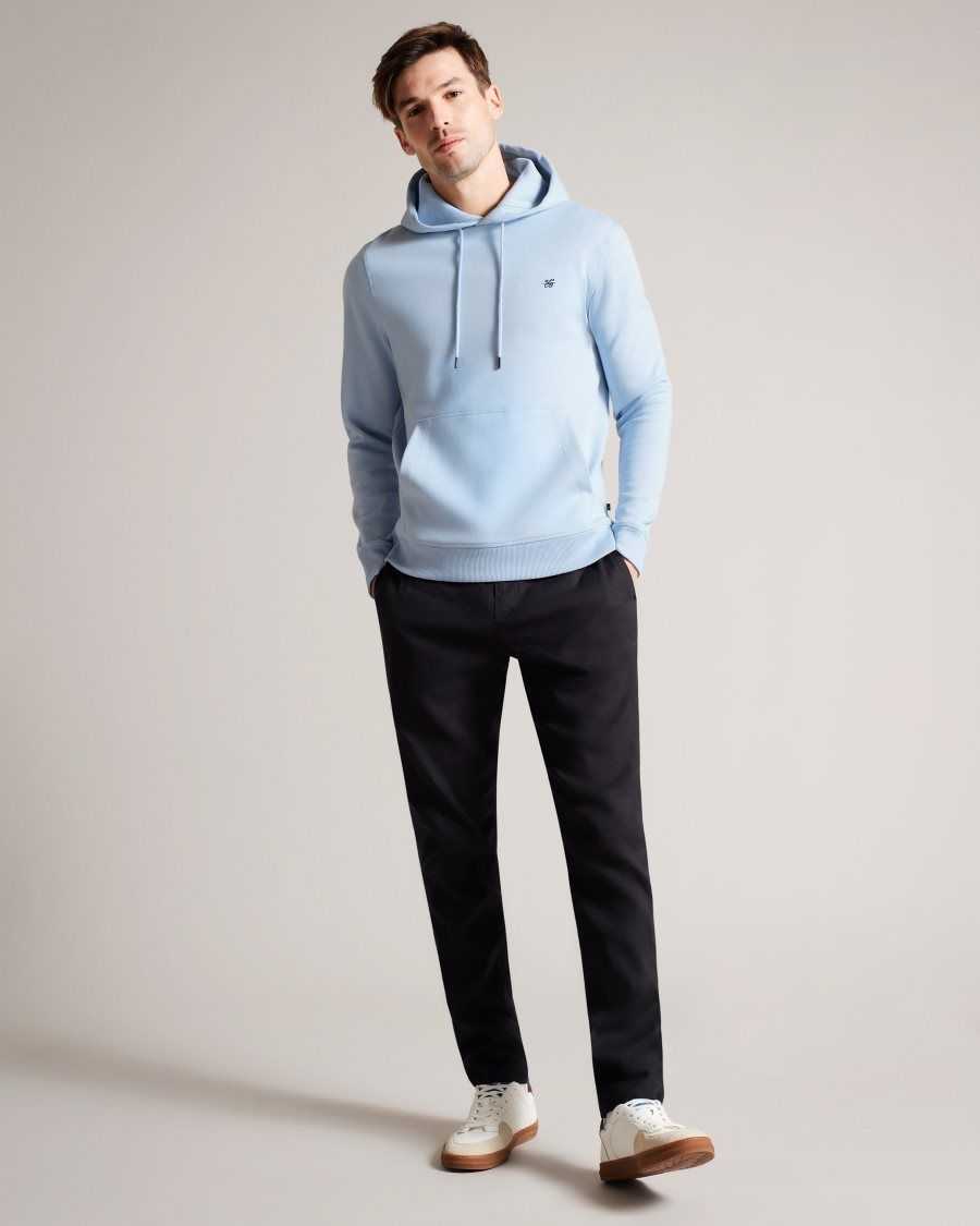 Ted Baker Mayall Regular Fit Monogram Hoodie Pale Blue | 68321-FXWS