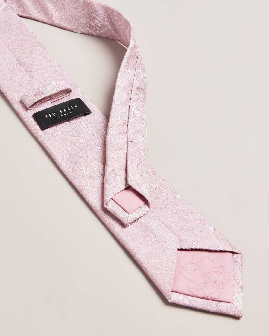 Ted Baker Meews Paisley Silk Tie Dusky Pink | 78091-ELVP