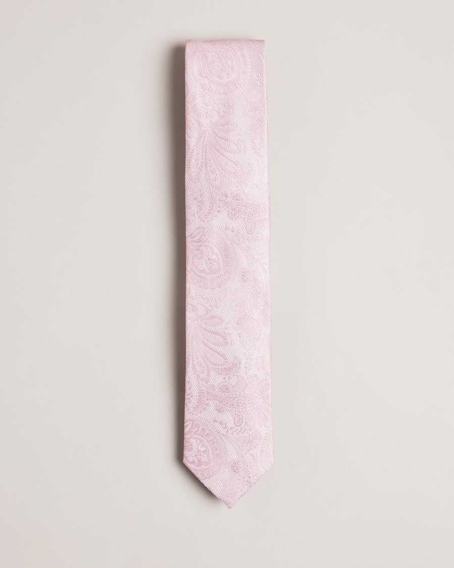 Ted Baker Meews Paisley Silk Tie Dusky Pink | 78091-ELVP