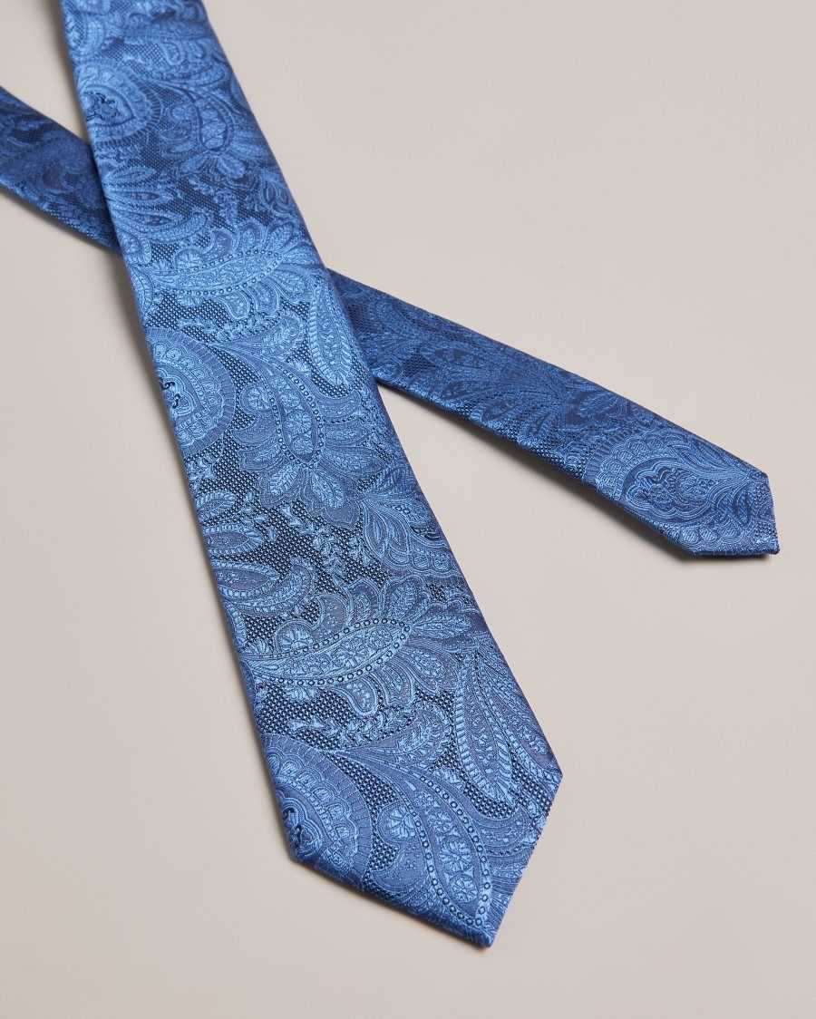 Ted Baker Meews Paisley Silk Tie Navy | 82413-SVNO