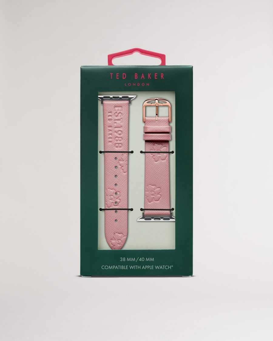 Ted Baker Melanip Leather Magnolia Apple Watch Strap Pink | 41237-LZRH