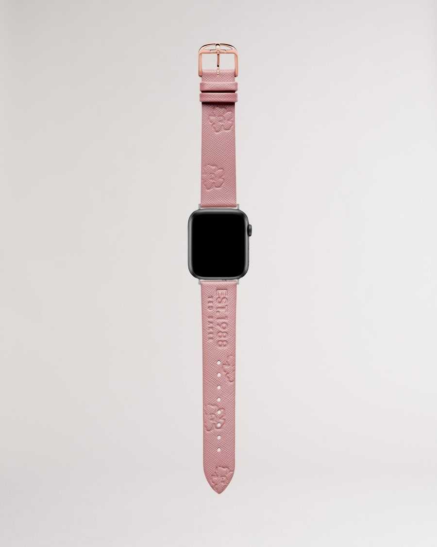 Ted Baker Melanip Leather Magnolia Apple Watch Strap Pink | 41237-LZRH