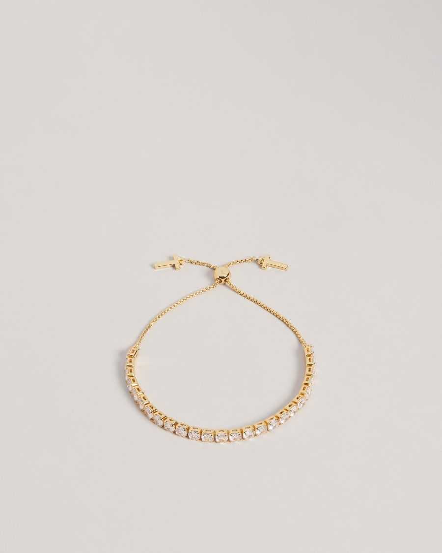 Ted Baker Melrah Icon Crystal Slider Bracelet Gold Colour | 10325-NZRF