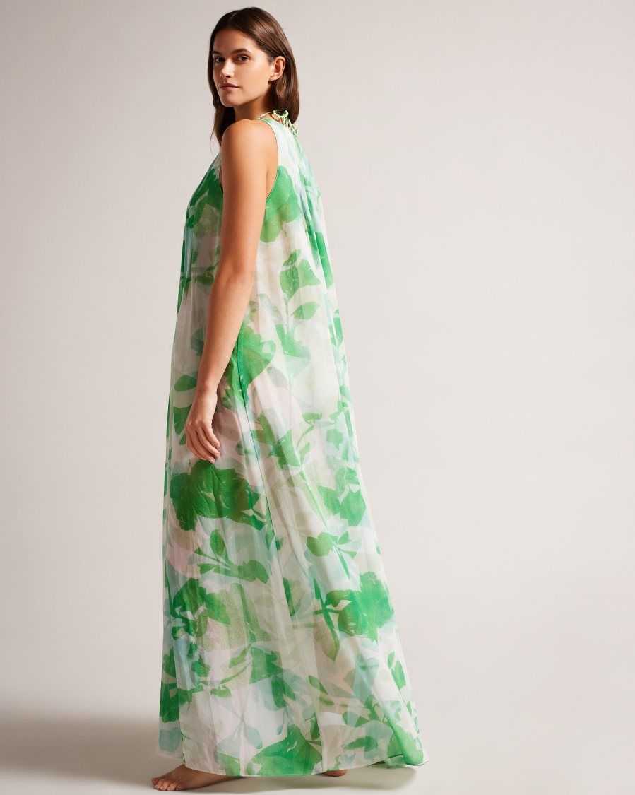 Ted Baker Milasan Abstract Print Maxi Cover Up Green | 14830-LZEV