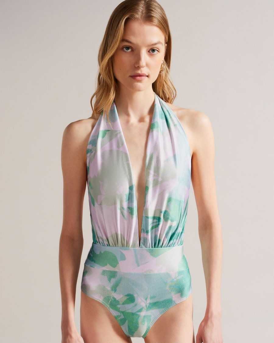 Ted Baker Milene Multi Wear Swimming Costume Green | 98756-CHEP