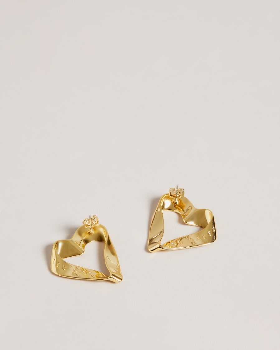 Ted Baker Monnroe Infinity Heart Stud Earrings Gold Colour | 41328-BJRT