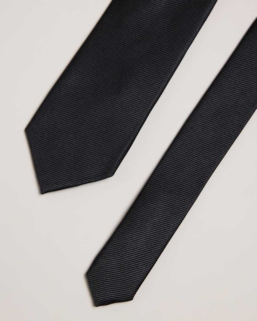 Ted Baker Moorez Ottoman Silk Tie Black | 72935-WFBE