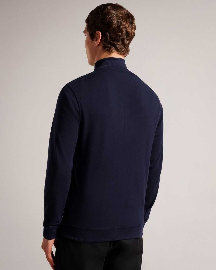 Ted Baker Multy Textured Zip Through Jacket Navy | 61324-USHB