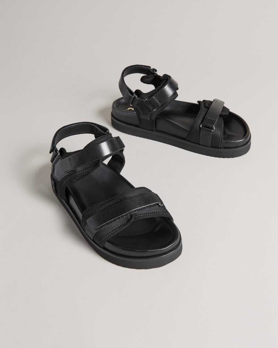 Ted Baker Nalha Velcro Sports Sandal Black | 59432-QGEH