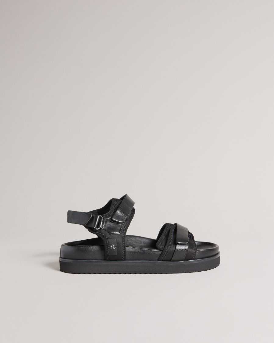 Ted Baker Nalha Velcro Sports Sandal Black | 59432-QGEH