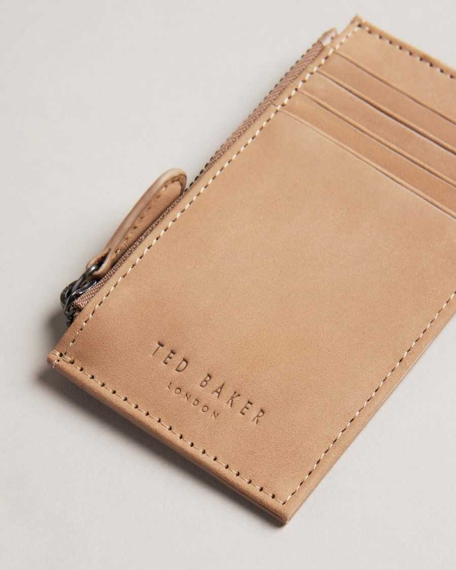 Ted Baker Needt Nubuck Leather Card Holder Brown | 57631-EBAH