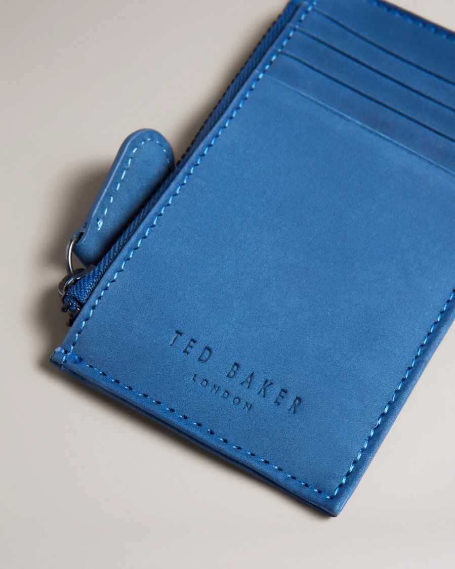 Ted Baker Needt Nubuck Leather Card Holder Blue | 85103-KXPI