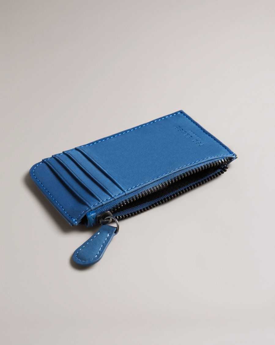 Ted Baker Needt Nubuck Leather Card Holder Blue | 85103-KXPI