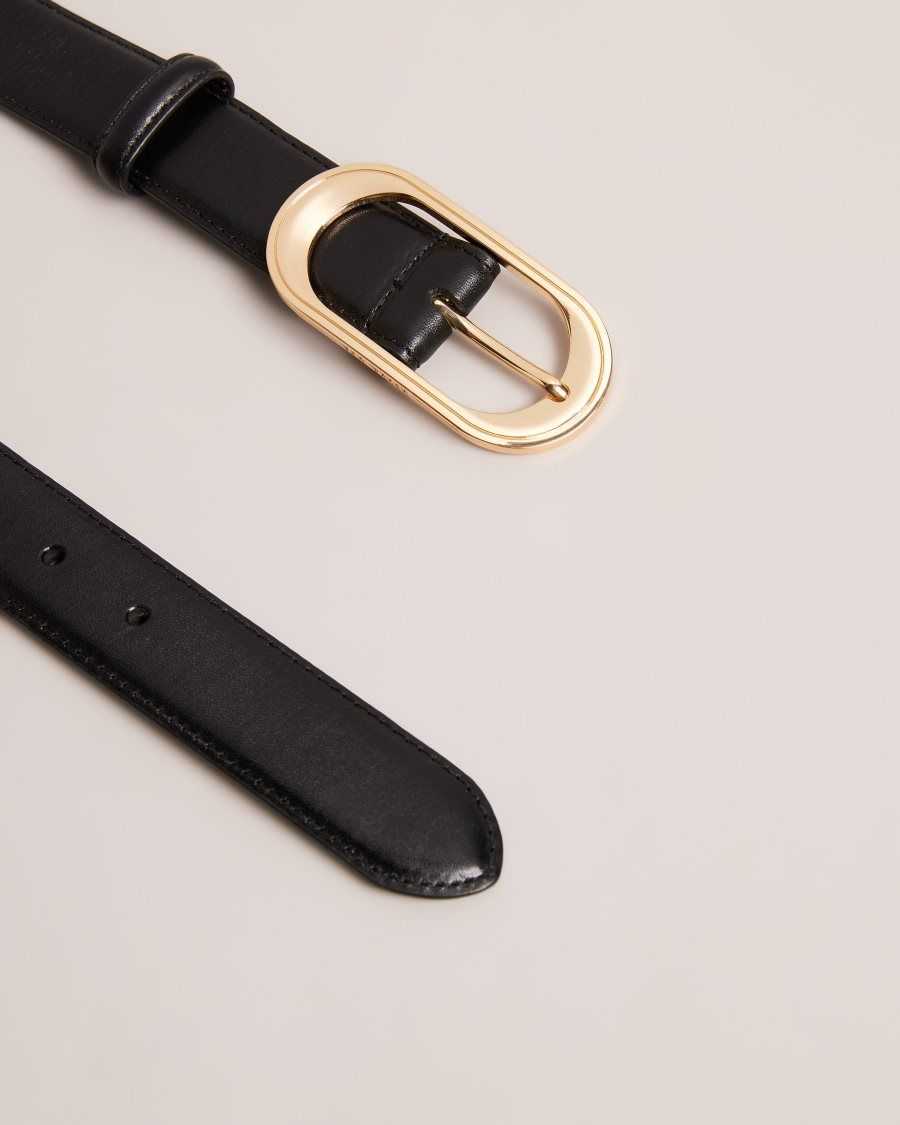 Ted Baker Neelah Oval Buckle Belt Black | 83590-ABSD