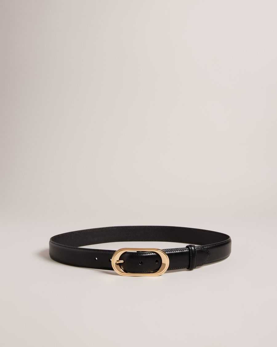 Ted Baker Neelah Oval Buckle Belt Black | 83590-ABSD