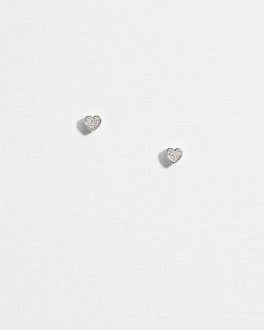 Ted Baker Neenia Nano Heart Stud Earrings Silver | 84359-YGIM