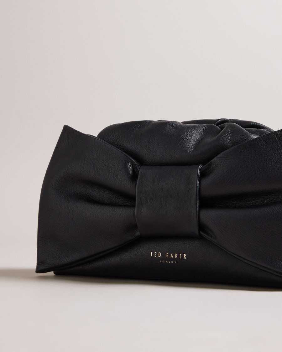 Ted Baker Niasa Bow Detail Clutch Black | 06247-FKOE