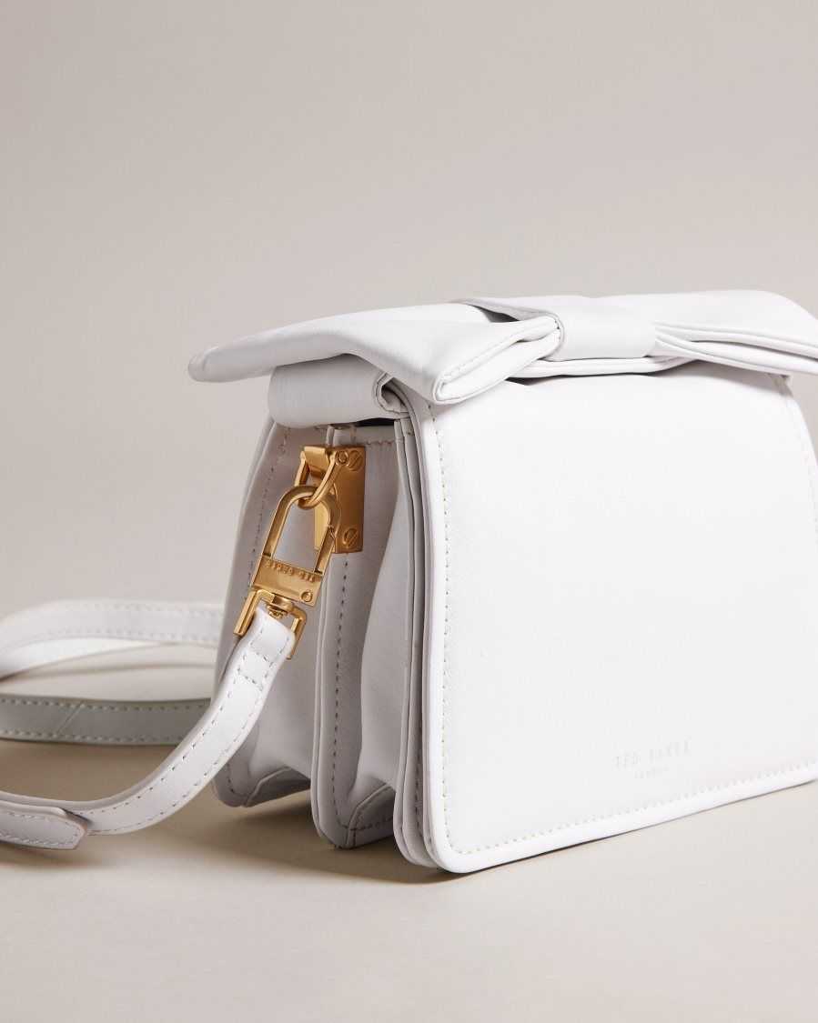 Ted Baker Niasina Bow Detail Mini Cross Body Bag White | 81360-YSAL