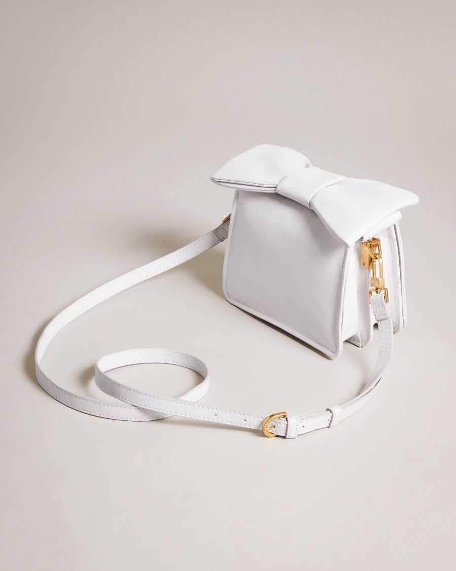 Ted Baker Niasina Bow Detail Mini Cross Body Bag White | 81360-YSAL