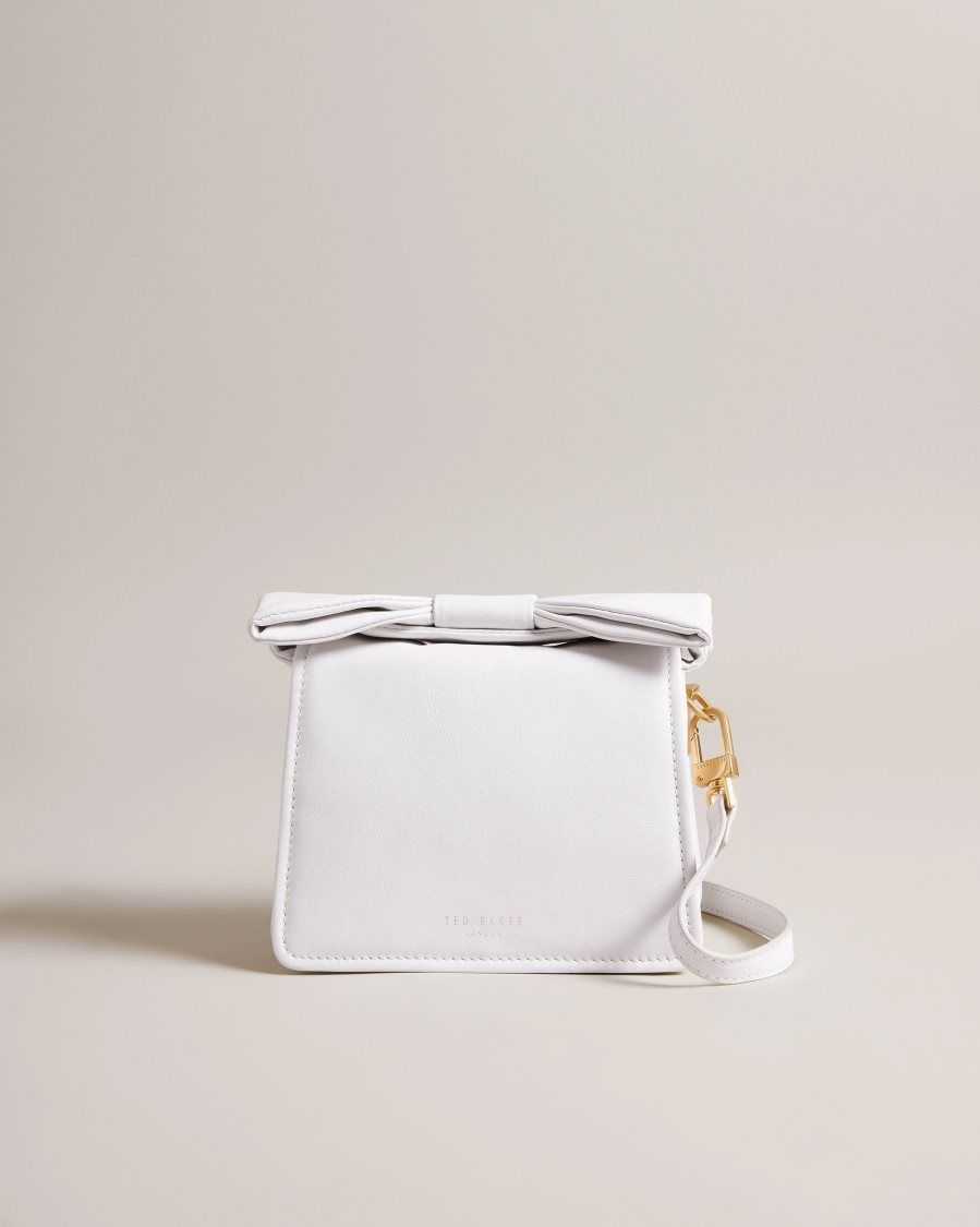 Ted Baker Niasina Bow Detail Mini Cross Body Bag White | 81360-YSAL