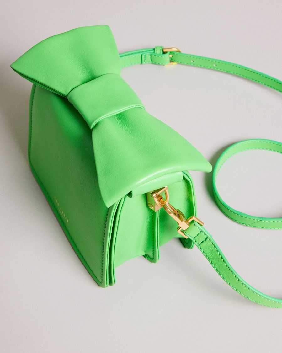 Ted Baker Niasina Bow Detail Mini Cross Body Bag Green | 60823-YGNS