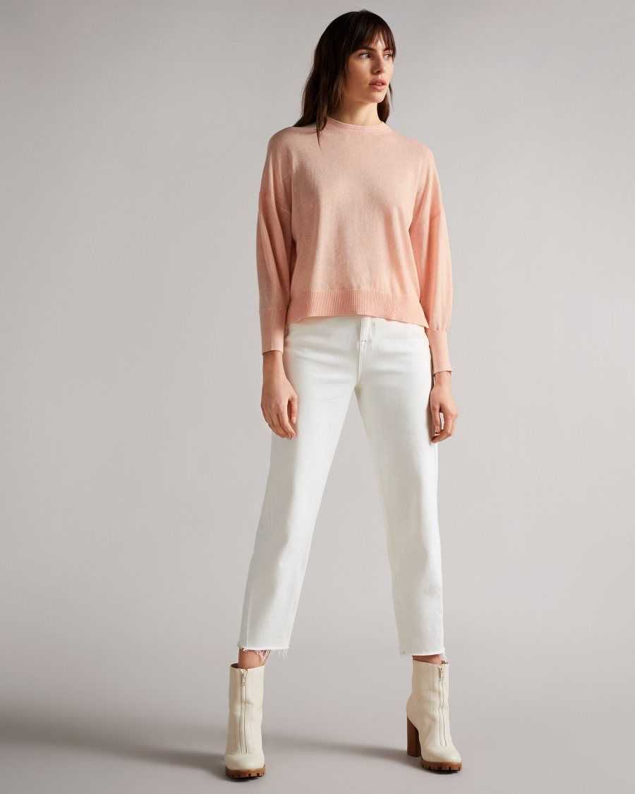 Ted Baker Nicci Sleeve Detailed Jumper Pink | 14072-OBMN