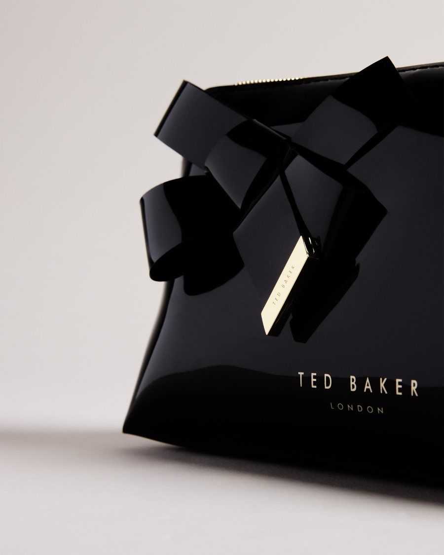 Ted Baker Nicolai Knot Bow Makeup Bag Black | 14506-NBZL