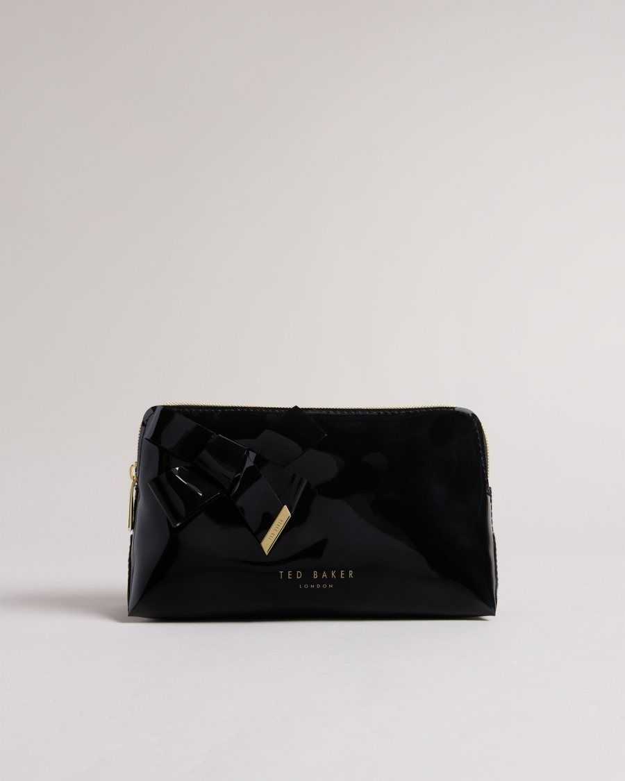 Ted Baker Nicolai Knot Bow Makeup Bag Black | 14506-NBZL