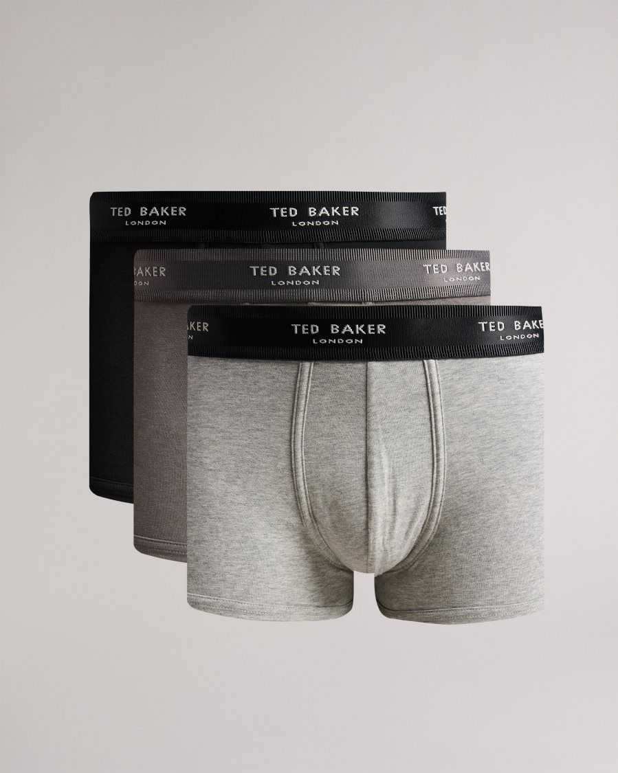 Ted Baker Nino 3 Pack Assorted Trunks Grey | 34268-ZVKQ