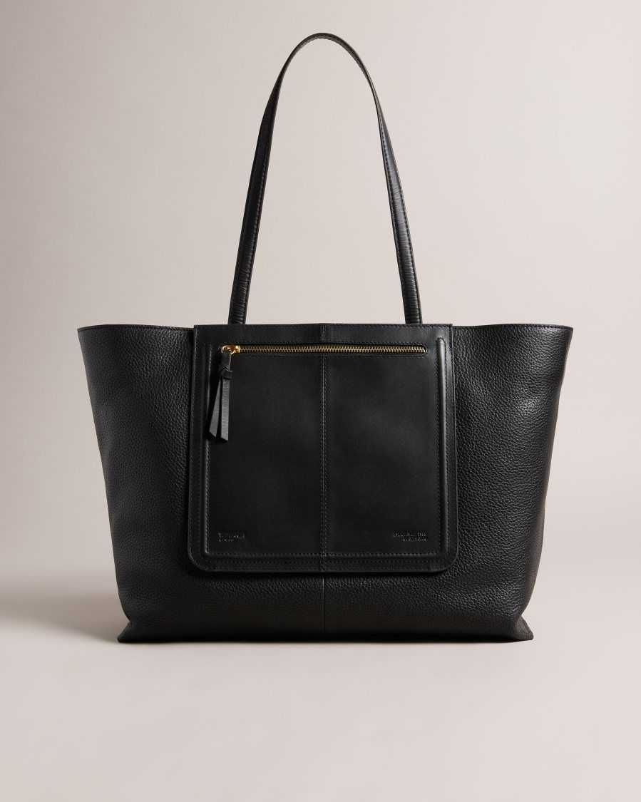 Ted Baker Nish Leather Tote Bag Black | 87592-VQRA