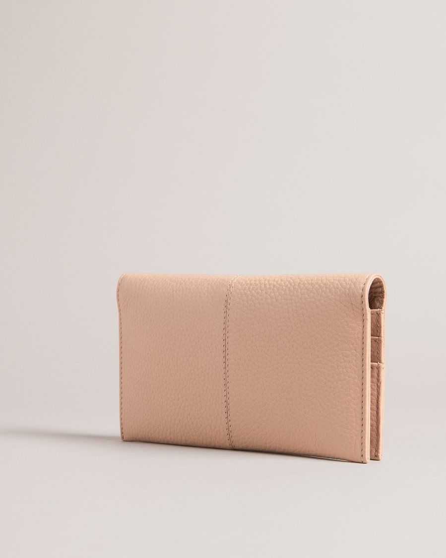 Ted Baker Nishi Leather Clutch Taupe | 67108-ZCDI