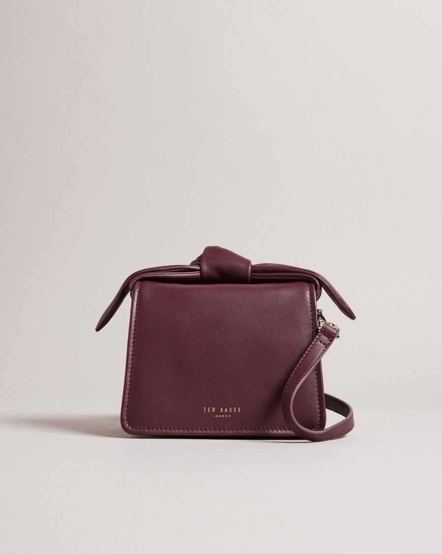 Ted Baker Niyah Soft Knot Bow Mini Cross Body Bag Deep Purple | 42617-UDXZ