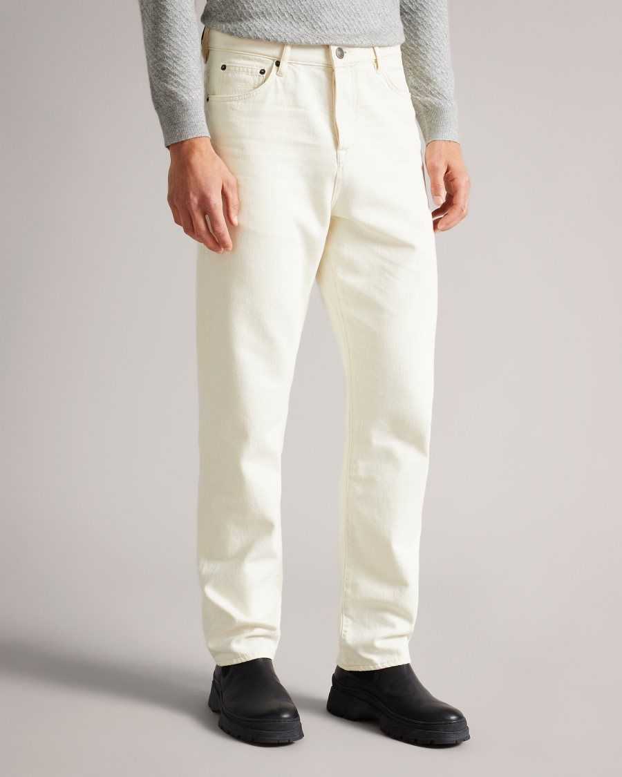 Ted Baker Nulerk Straight Leg Denim Jean Ecru | 46532-ROVK