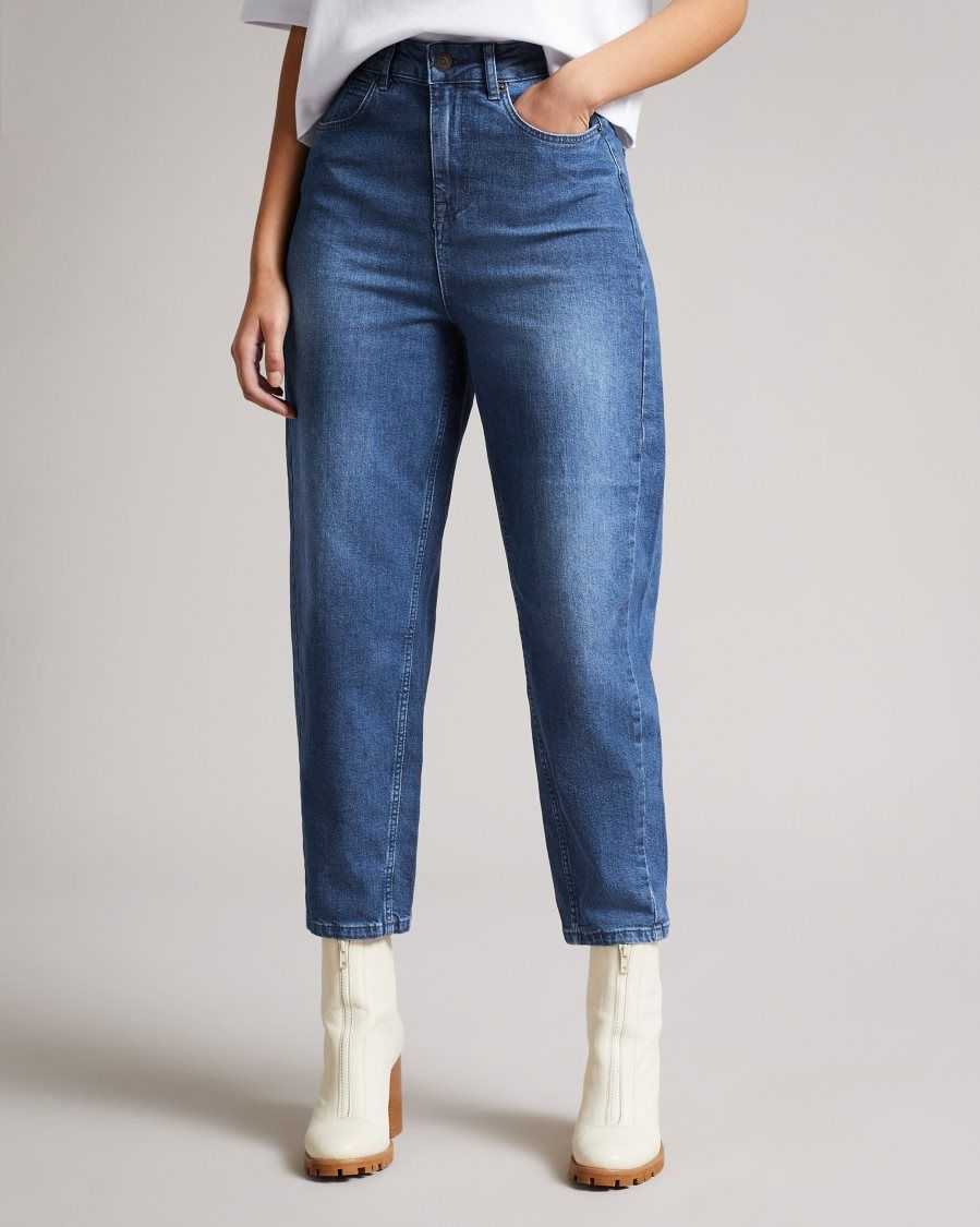 Ted Baker Oliwia Barrel Leg Jeans Dark Blue | 84512-BSGX