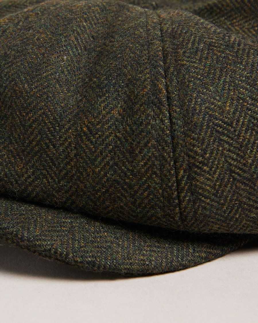 Ted Baker Olliii Wool Felt Baker Boy Hat Khaki | 08657-TXNM