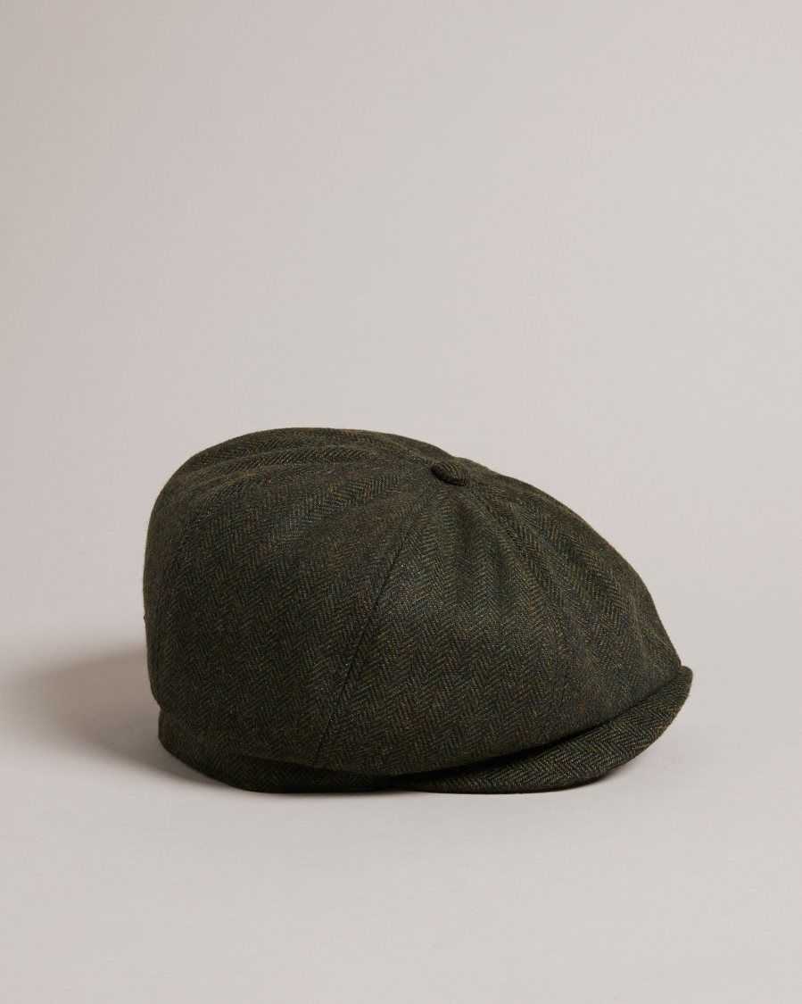 Ted Baker Olliii Wool Felt Baker Boy Hat Khaki | 08657-TXNM