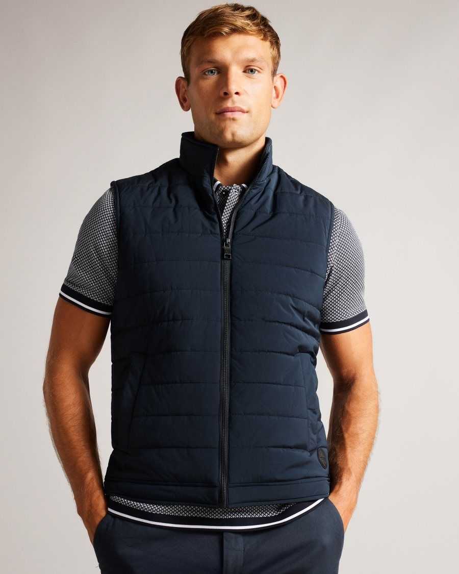 Ted Baker Oveta Showerproof Quilted Nylon Gilet Navy | 79562-UPGH