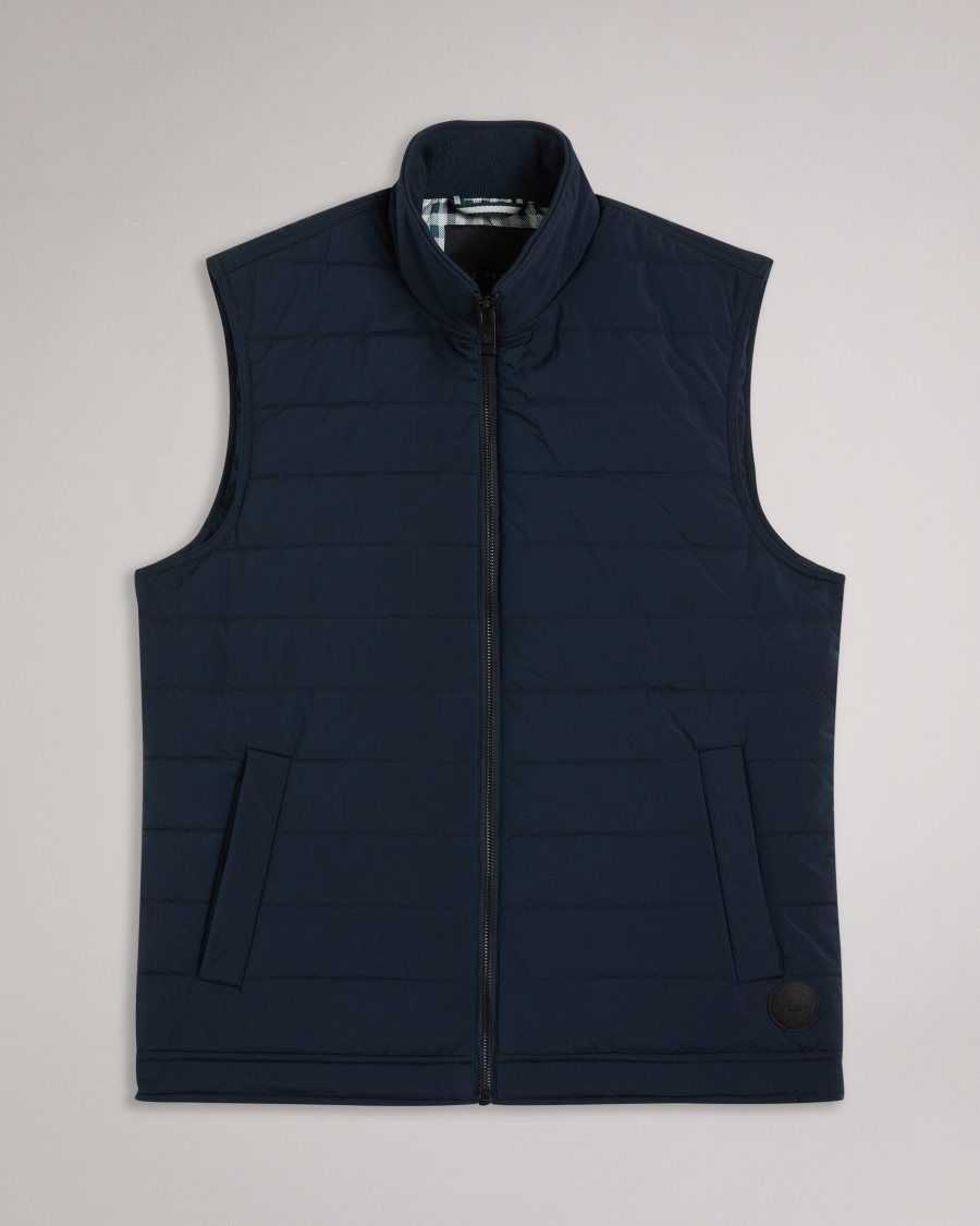 Ted Baker Oveta Showerproof Quilted Nylon Gilet Navy | 79562-UPGH