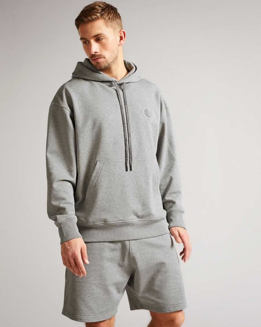 Ted Baker Owenns Relaxed Fit Hoodie Grey-Marl | 45329-VQPA