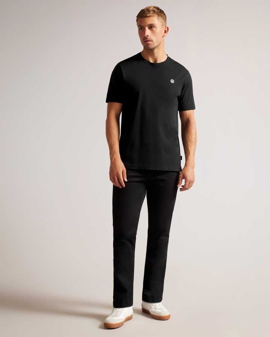 Ted Baker Oxford Short Sleeve T Shirt Black | 75428-VBJW