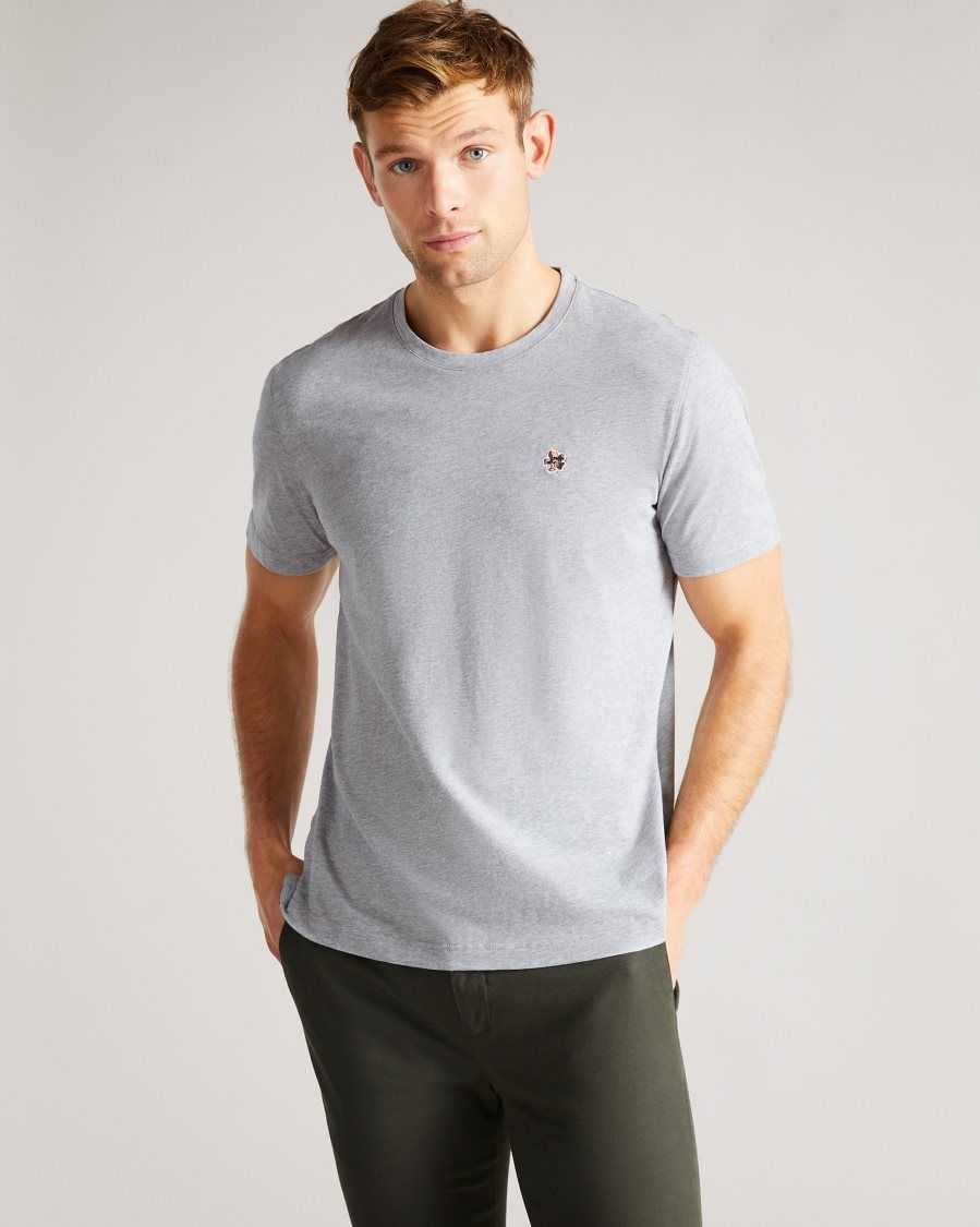 Ted Baker Oxford Short Sleeve T Shirt Light Grey | 38207-FIDE