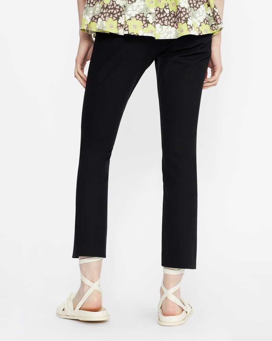 Ted Baker Ozete Slit Detail Trousers Black | 35098-ZVLO