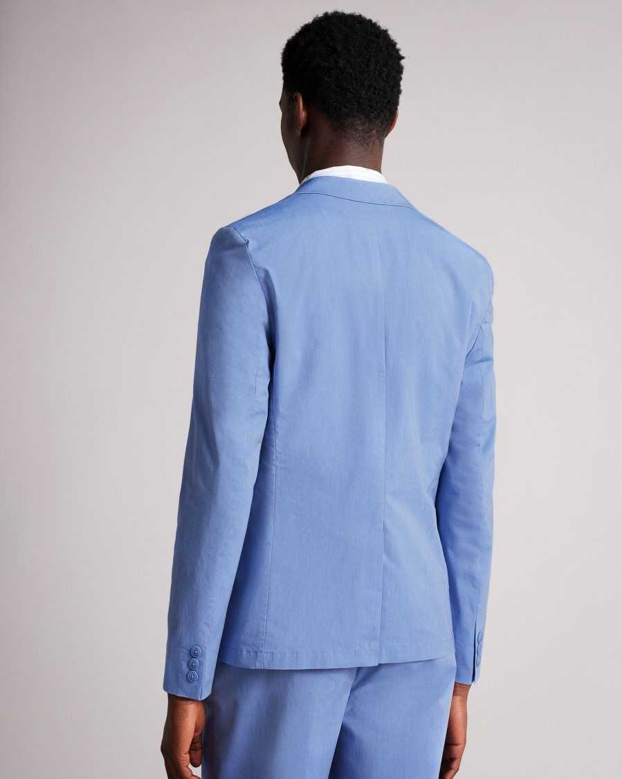 Ted Baker Paco Shot Cotton Blazer Blue | 87206-CGRZ