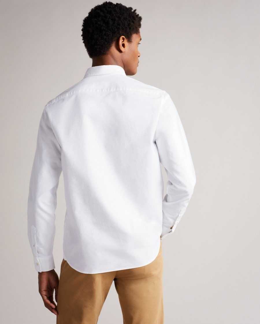 Ted Baker Paplet Long Sleeve Oxford Shirt White | 40895-BFSG