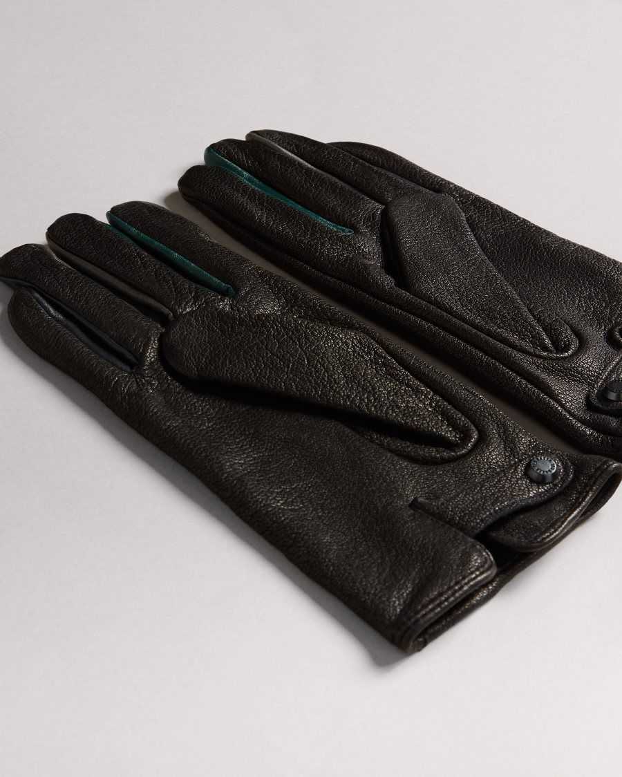 Ted Baker Parmed Leather Gloves Black | 29460-ONBJ