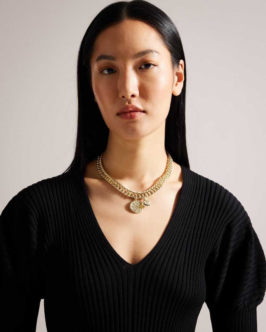 Ted Baker Parsah Statement Chain Necklace Gold Colour | 16482-VDCW