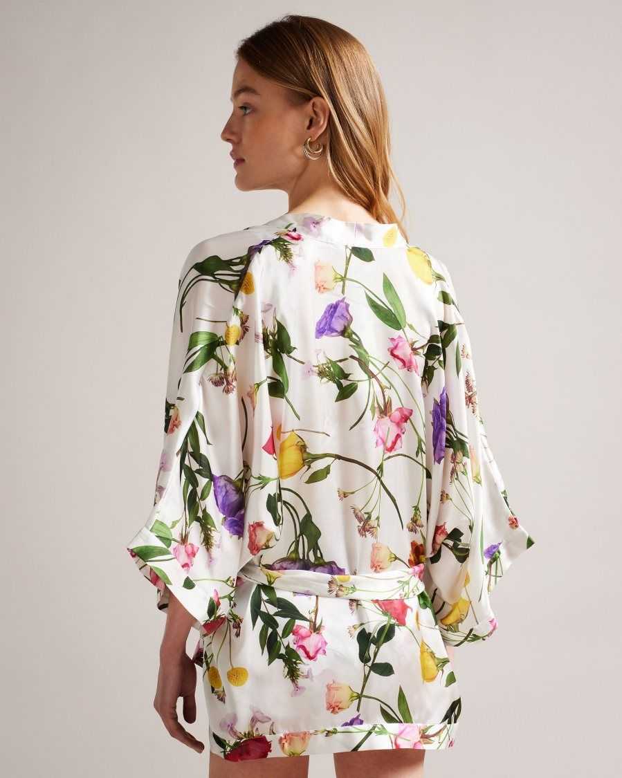 Ted Baker Paulaah Floral Print Kimono Ecru | 86312-IFHY