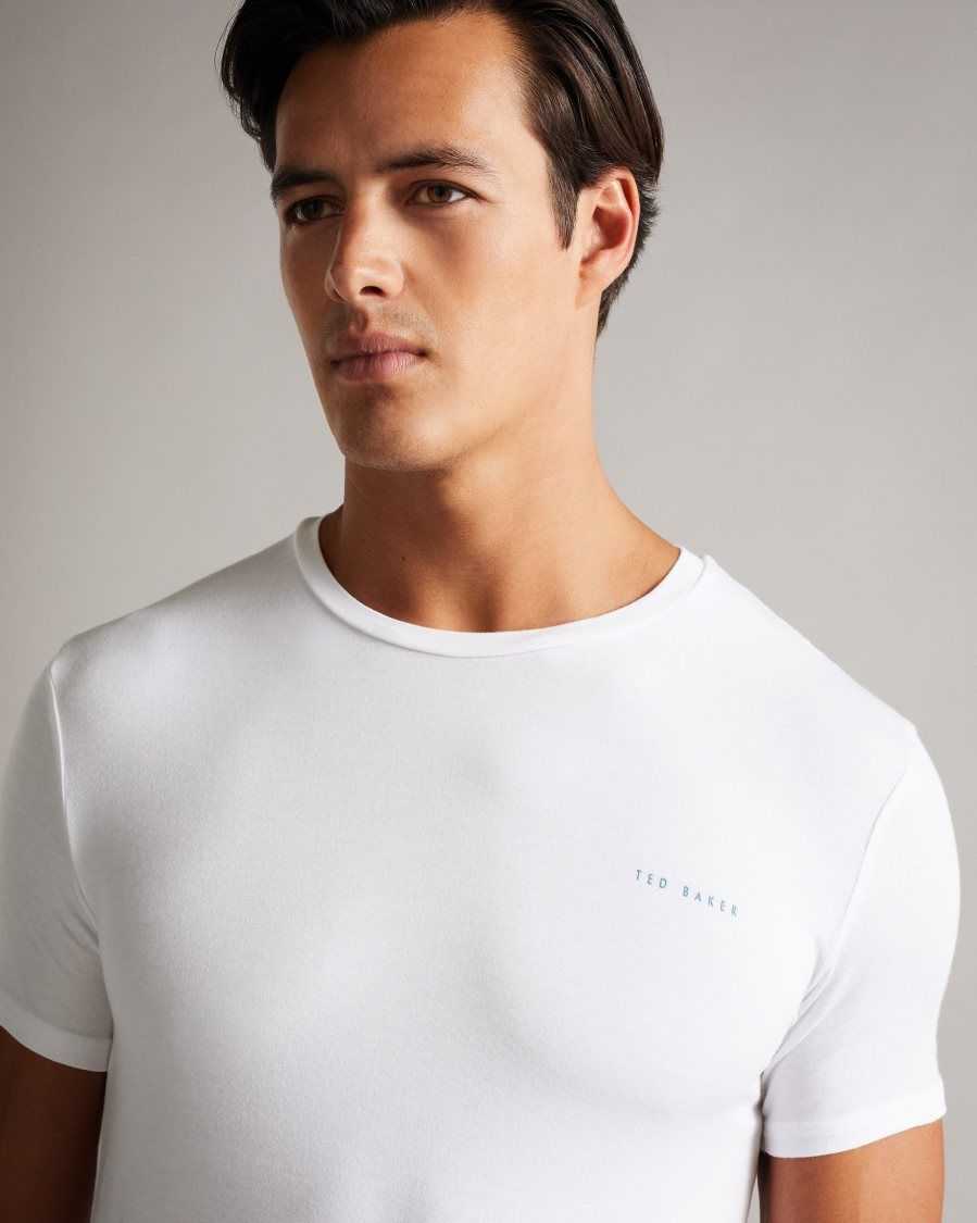 Ted Baker Peacok Solid Modal T-Shirt White | 48530-DKTZ