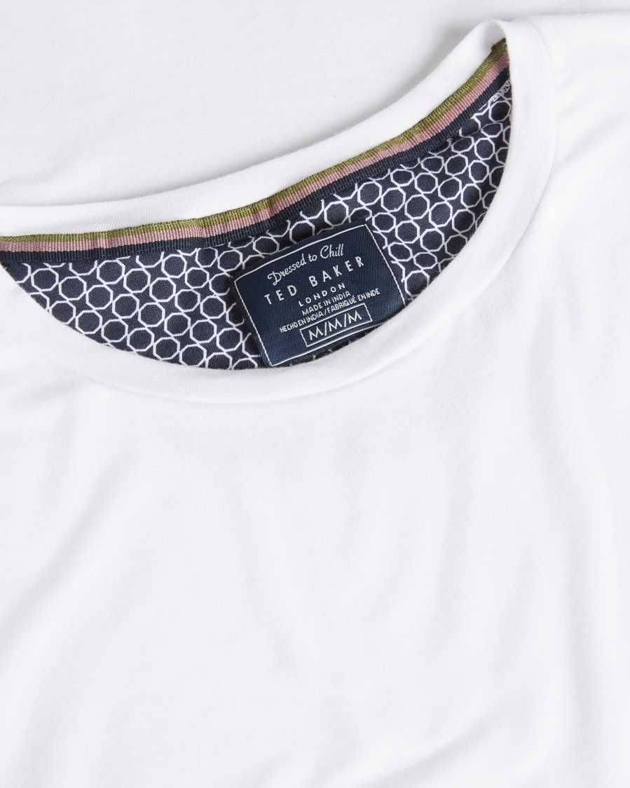 Ted Baker Peacok Solid Modal T-Shirt White | 48530-DKTZ