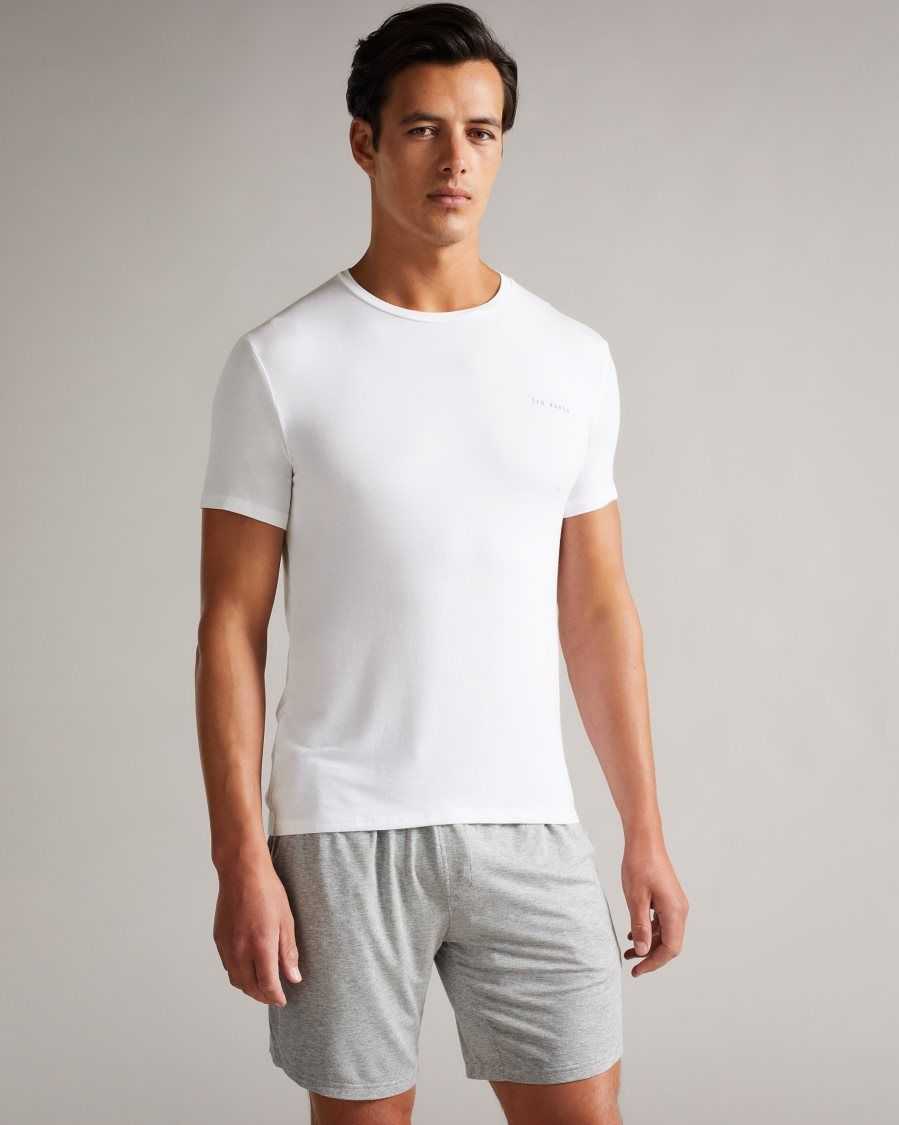 Ted Baker Peacok Solid Modal T-Shirt White | 48530-DKTZ